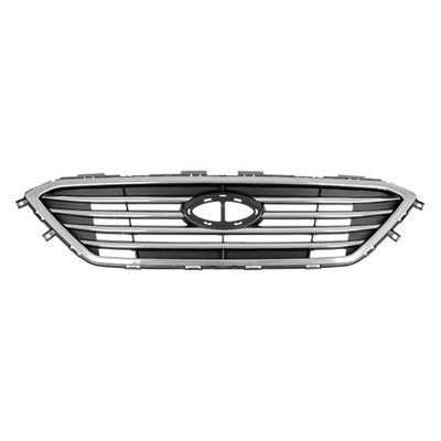 Calandre chromée à 4 barres, gris argenté, pour Hyundai Sonata 2015-2016 (sans pack sport/régulateur de vitesse), référence Hy1200174U - Hunt Parts