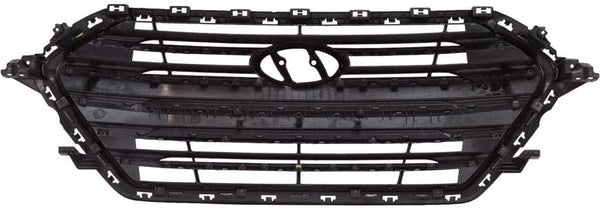 Grille Hyundai Elantra Sedan 2017-2018 Black With Silver Bars/Silver Front Ame Usa Built , Hy1200204U