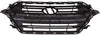 Grille Hyundai Elantra Sedan 2017-2018 Black With Silver Bars/Silver Front Ame Usa Built , Hy1200204U