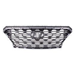 Calandre Hyundai Santa Fe 2019-2020, gris/chrome satiné, sans vitre, HY1200220