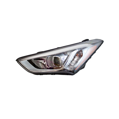 Phare avant gauche pour Hyundai Santa Fe Sport 2013-2016, phare sport HID avec enjoliveur noir, référence HY2502179C - Hunt Parts
