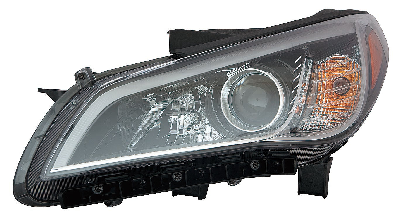 Phare avant gauche halogène pour Hyundai Sonata 2015-2017, avec contour noir et garniture chromée, compatible avec les modèles Sport et Limited (référence Hy2502183C) - Hunt Parts