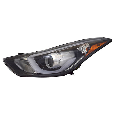 Phare avant gauche (côté conducteur) pour Hyundai Elantra Sedan 2014-2016, projecteur LED, fabrication américaine, référence HY2502186U - Hunt Parts