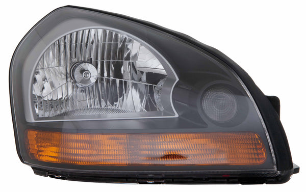 2008-2009 Hyundai Tucson Head Lamp Passenger Side Orange Reflector Black Bezel High Quality