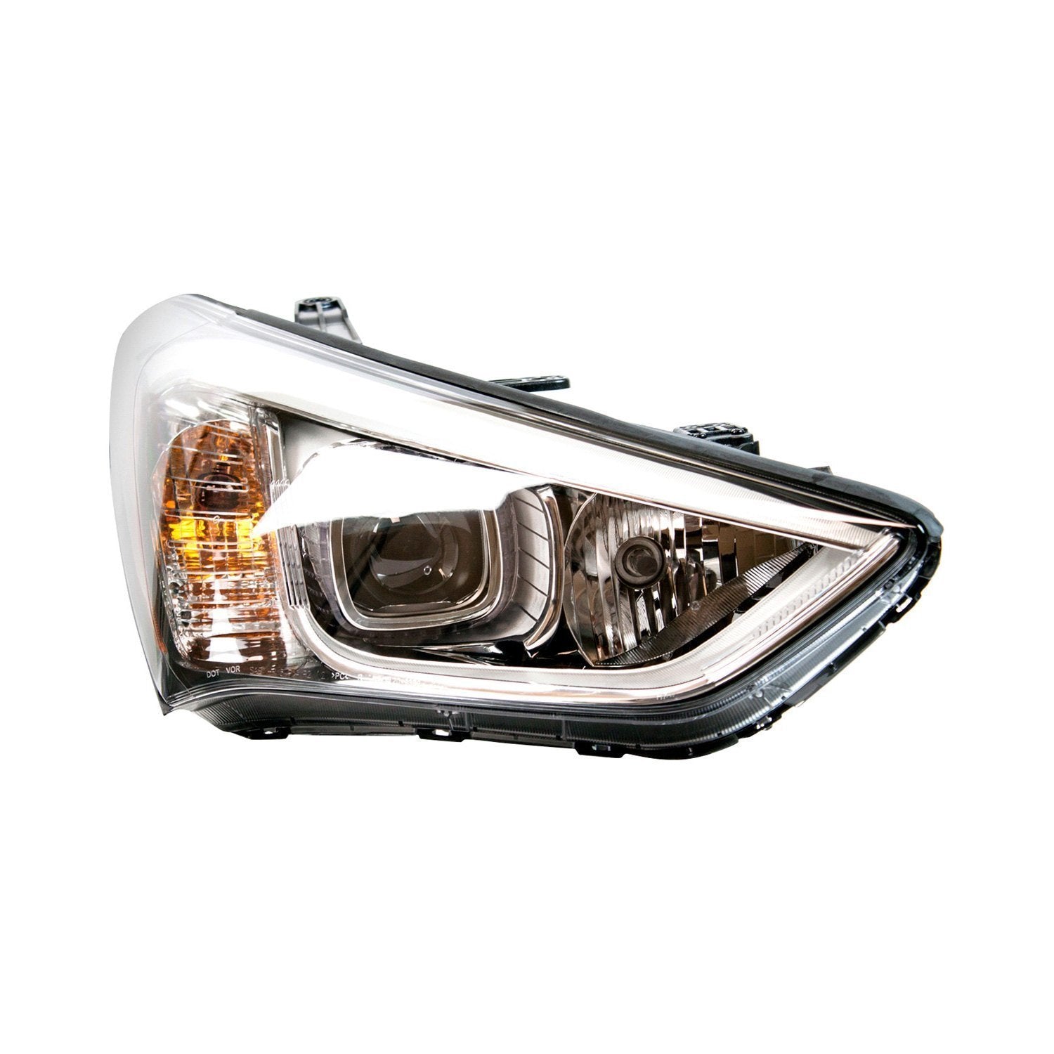 Phare avant côté passager pour Hyundai Santa Fe Sport 2013-2016, halogène, enjoliveur noir, référence Hy2503169C - Hunt Parts