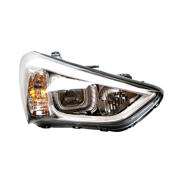 Head Lamp Passenger Side Hyundai Santa Fe Sport 2013-2016 Halogen Sports Black Bezel Capa , Hy2503169C