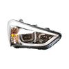 Head Lamp Passenger Side Hyundai Santa Fe Sport 2013-2016 Halogen Sports Black Bezel Capa , Hy2503169C