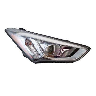 2013-2016 Hyundai Santa Fe Sport Head Lamp Passenger Side Hid Black Bezel High Quality