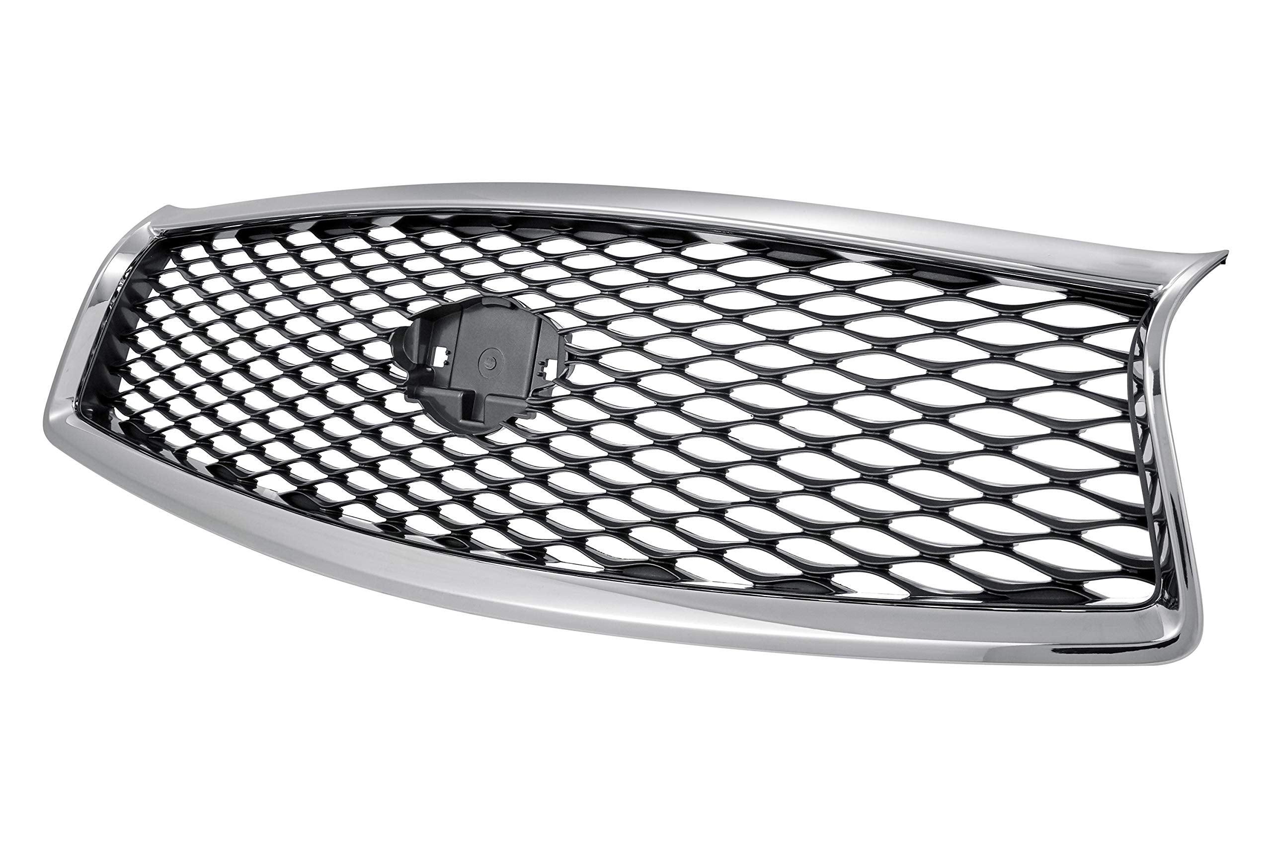 Calandre Infiniti Q50 Berline 2014-2017 sans rétroviseur panoramique, gris/noir avec finition chromée avant, IN1200118