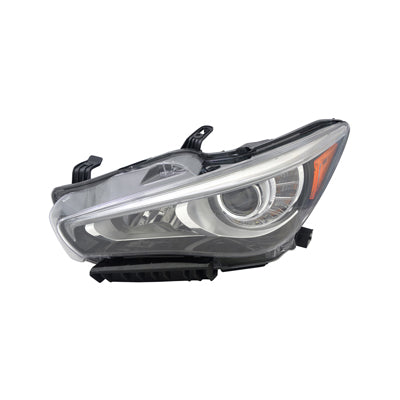 Phare avant gauche (côté conducteur) pour Infiniti Q50 Berline 2014-2017, ampoule HID sans pack Eco ni adaptateur, référence IN2502157C - Hunt Parts