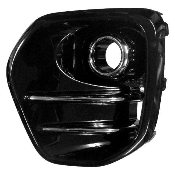 2017-2019 Kia Sportage Fog Lamp Bezel Front Driver Side Textured Black With Chrome Moulding Without Led Fog Fwd