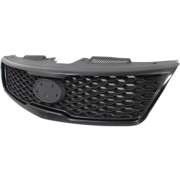 2010-2013 Kia Forte Coupe Grille Matt-Black Partial Painted Silver Gray (Koup)