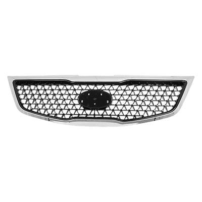 2014-2016 Kia Sportage Grille With Chrome Moulding 2.4L Painted Black