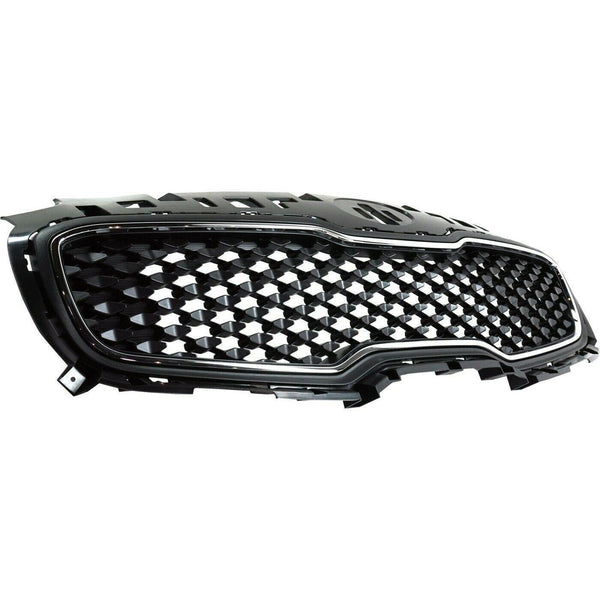 2017-2019 Kia Sportage Grille Matte Black Center With Chrome Front