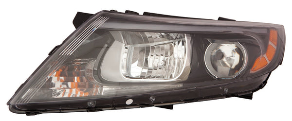 Head Lamp Driver Side Kia Magentis 2014-2015 Halogen Black Bezel Without Led Usa Built Ex/Lx , Ki2502175U