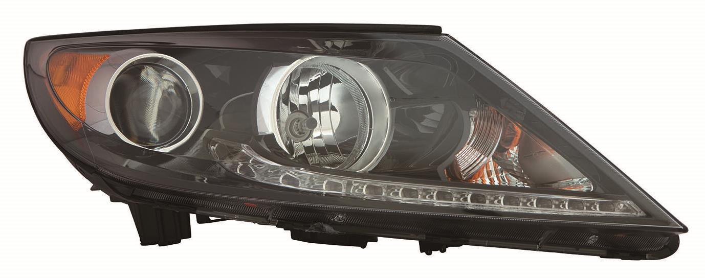 Phare avant côté passager pour Kia Sportage 2013-2016, sans feu de position LED, avec feux de jour LED haute qualité, KI2503184