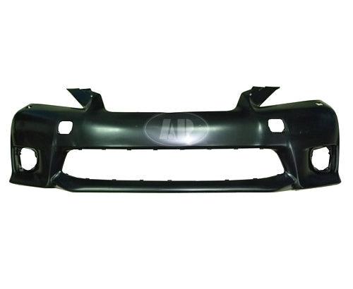 2011-2013 Lexus Ct200H Bumper Front Primed Without Sensor With Washer Hole With Sport Capa