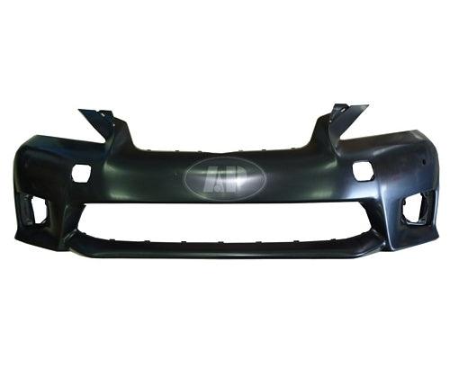 2011-2013 Lexus Ct200H Bumper Front Primed With Sensor Without Washer Hole With Sport Capa