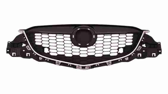 Calandre Mazda CX-5 2013-2015 partiellement peinte en noir avec moulure chromée, MA1200187U - Hunt Parts