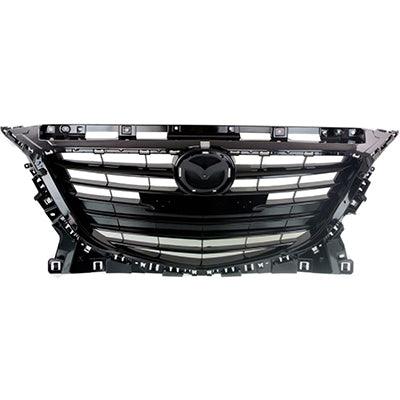 Calandre Mazda 3 Sport 2014-2016, insert noir brillant, sans régulateur de vitesse adaptatif, MA1200196