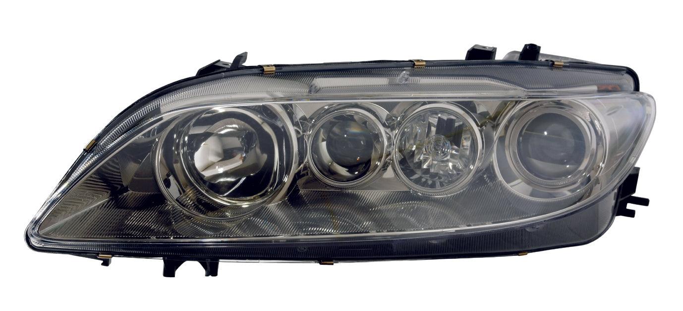 Phare avant gauche (côté conducteur) pour Mazda 6 (2003-2005) avec feu antibrouillard, halogène standard haute qualité, MA2502129