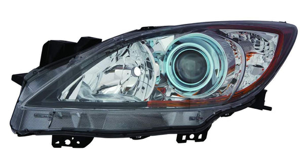 2012-2013 Mazda 3 Head Lamp Driver Side Halogen (6 Speed With Blue Projector Bezel) High Quality