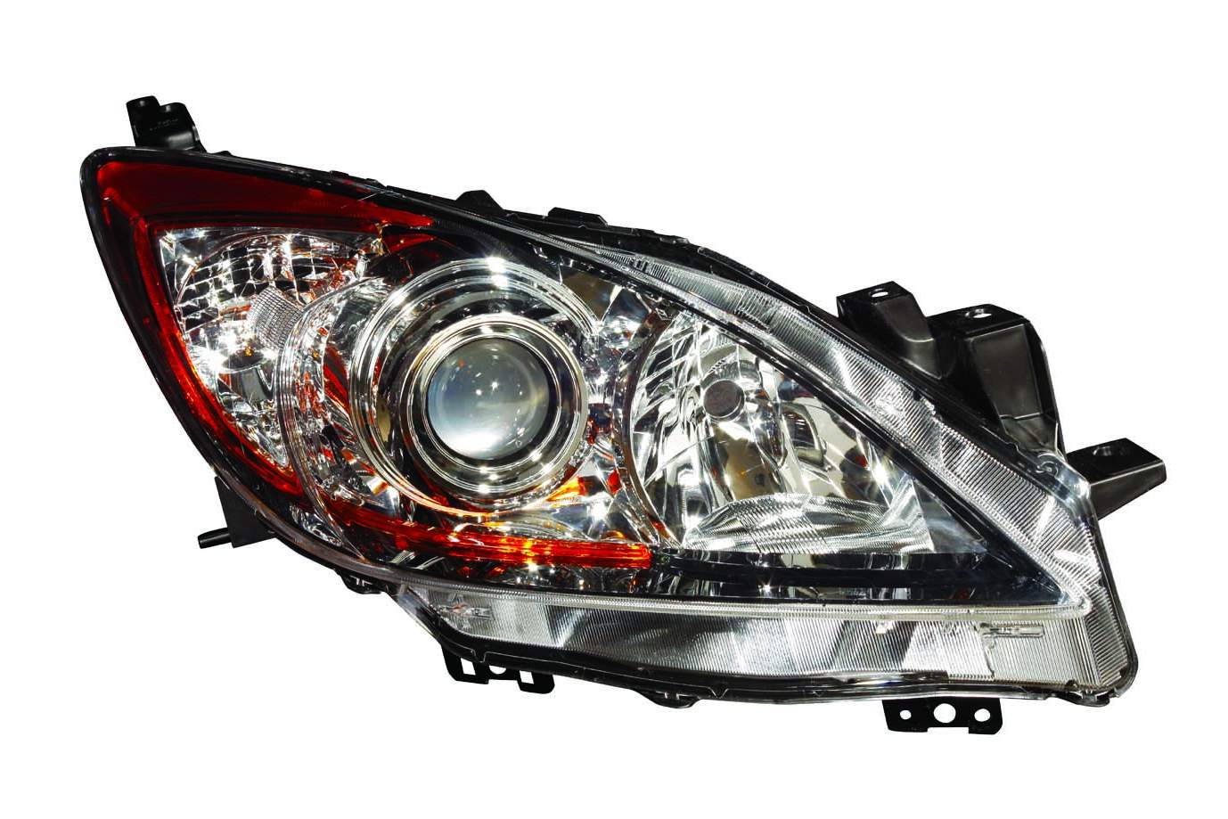 Phare avant côté passager pour Mazda 3 (2010-2013), halogène, sans Sky Activ Capa, référence MA2519130C - Hunt Parts