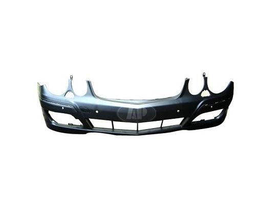 2007-2009 Mercedes E550 Bumper Front Primed With Sensor With H L Washer Hole Without Sport Pkg