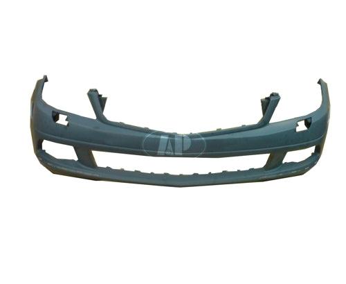 Pare-chocs avant Mercedes C230 2008-2009 apprêté, sans capteur, avec lave-phares, sans pack sport AMG, MB1000297