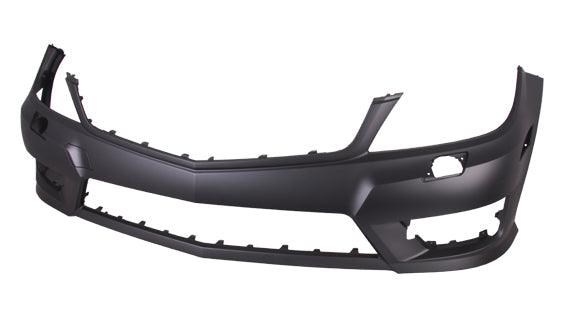2012-2015 Mercedes C350 Bumper Front Primed Without Sensor With H L Washer Hole With Amg Sport Pkg