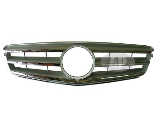 2008-2011 Mercedes C350 Grille Chrome/Silver Without Amg Pkg With Sport Pkg
