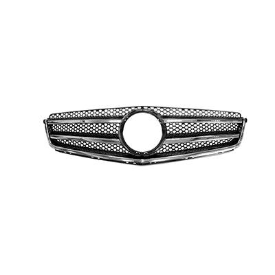Calandre peinte en argent pour Mercedes C63 AMG 2008-2011, grise avec moulure chromée et pack AMG, MB1200158