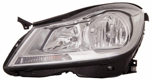 2012-2014 Mercedes C350 Head Lamp Driver Side Halogen Chrome Housing Sedan Without Cornering Lamp High Quality