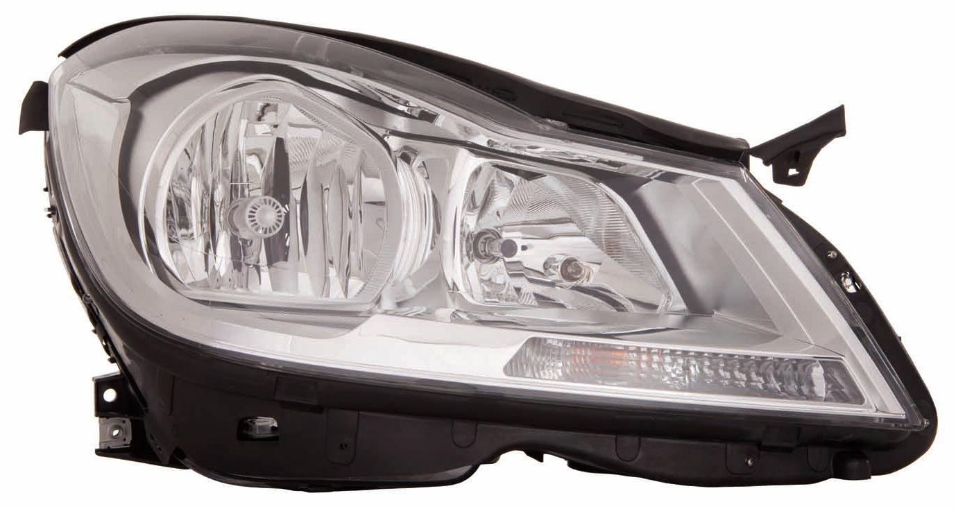 Phare avant côté passager Mercedes C350 2012-2014, halogène, boîtier chromé, berline, sans feu de virage, haute qualité, MB2503187
