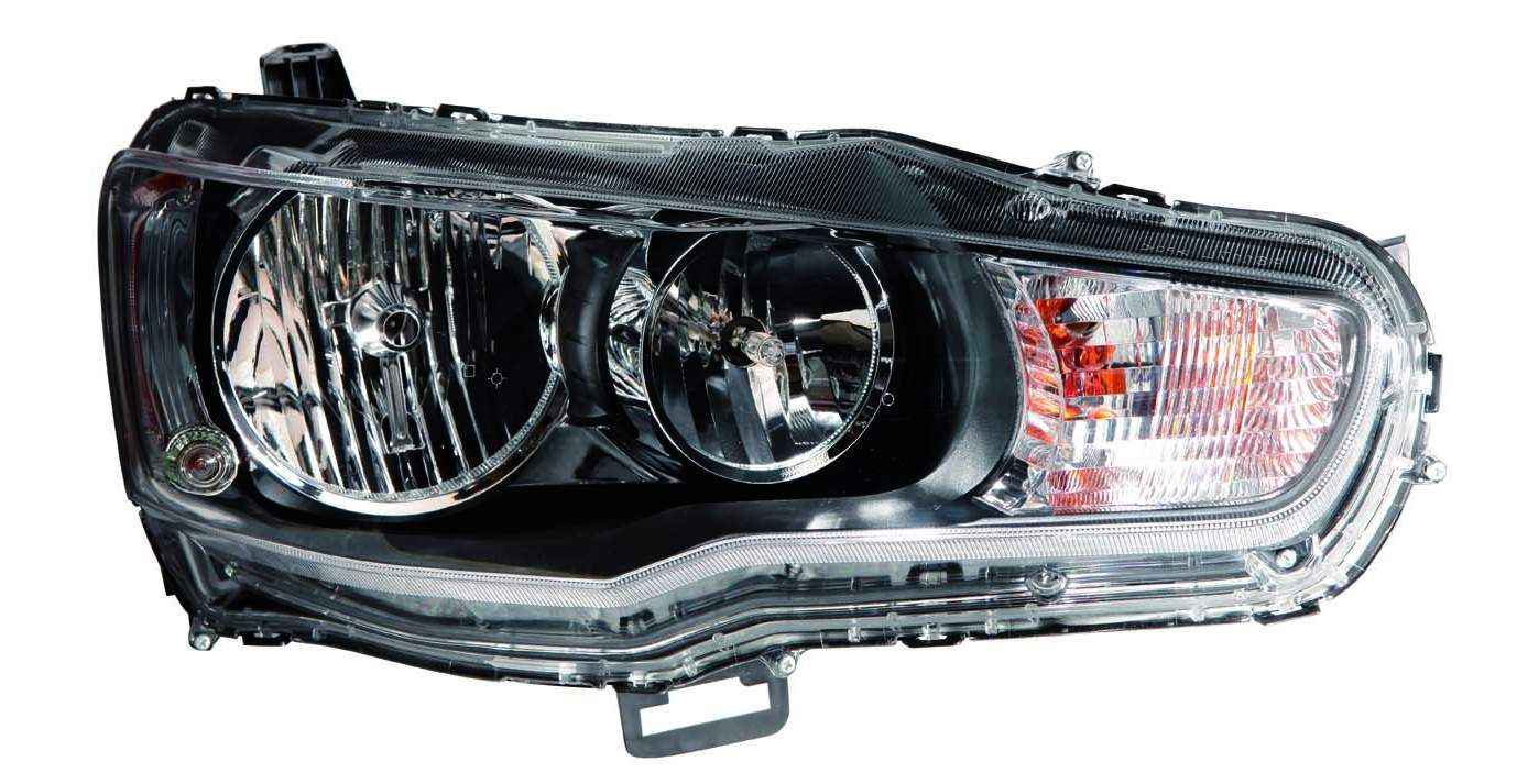 Phare avant côté passager pour Mitsubishi Lancer Evolution 2009-2015, halogène, référence Mi2503158C - Hunt Parts (02/11/2008).