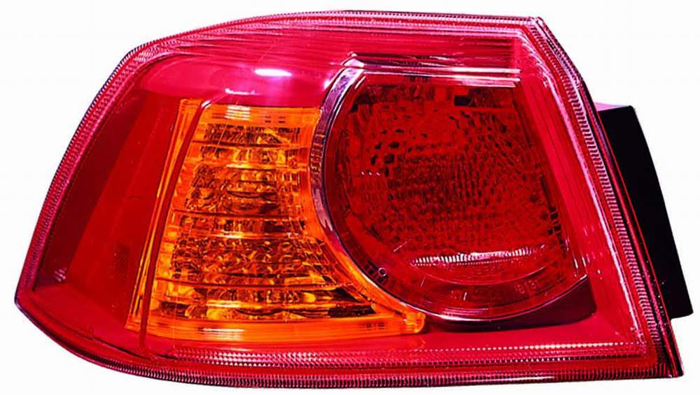 Feu arrière côté conducteur Mitsubishi Lancer Evolution 2008, contour rouge, référence Mi2804100C - Hunt Parts