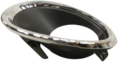 Fog Lamp Bezel Front Driver Side Nissan Qashqai 2017-2019 Textured Black With Chrome Finish , Ni1038156U