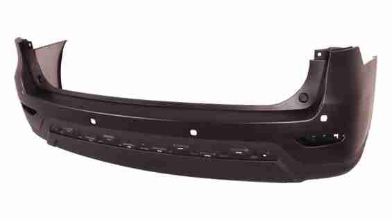 Pare-chocs arrière Nissan Pathfinder 2013-2016, partiellement apprêté noir, avec trou pour capteur, sans trou pour attelage, Capa, NI1100290C
