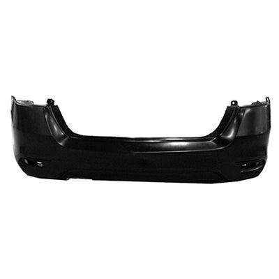 2016-2019 Nissan Sentra Bumper Rear Primed Sr With Textured Lower (Driver Side Exhaust Cut)