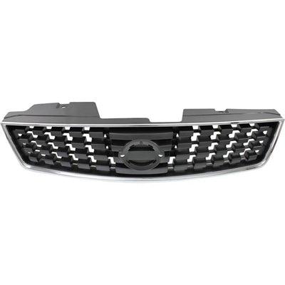 2008-2009 Nissan Sentra Grille Painted Dark Silver/Black With Chrome Front 2.0L