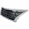 2013-2015 Nissan Sentra Grille Painted Dark Silver/Black With Chrome Mldg Sr
