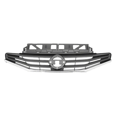 Grille Note Nissan Versa Hatchback 2014-2016 Painted Gray With Chrome Moulding , Ni1200257U