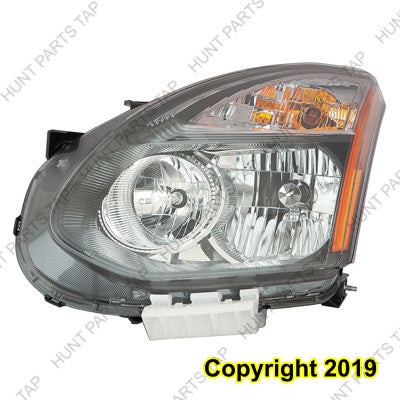 Phare avant gauche halogène avec contour noir pour Nissan Rogue 2014-2015, fabrication japonaise de haute qualité, référence Ni2502231 - Hunt Parts