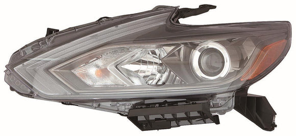 2016-2018 Nissan Altima Head Lamp Driver Side Halogen With Black Bezel Without Led Daytime Running Light Economy Quality