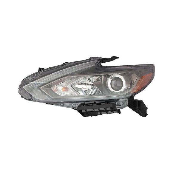 Head Lamp Driver Side Nissan Altima 2016-2018 Halogen With Black Bezel Without Led Daytime Running Light , Ni2502249C