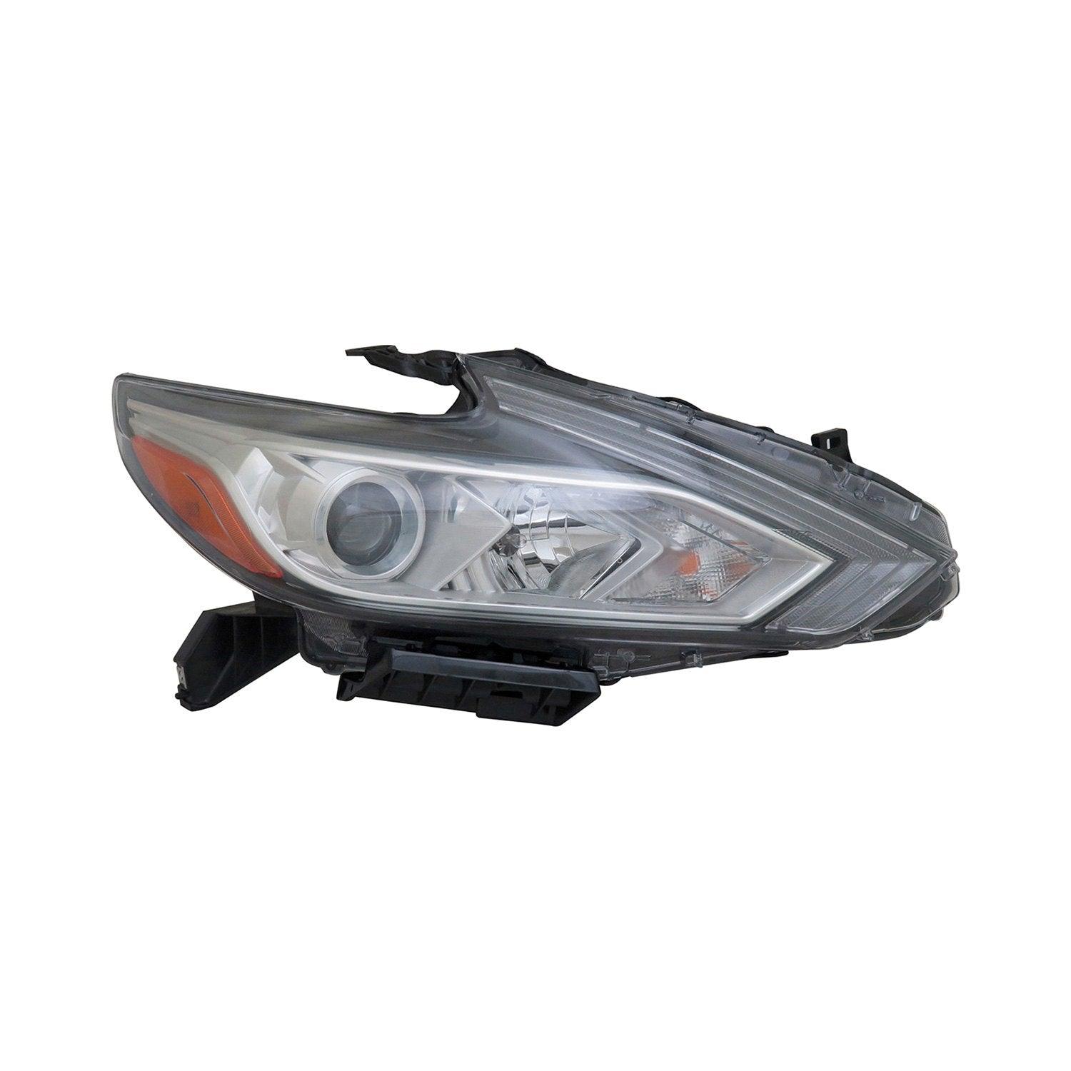 Phare avant côté passager pour Nissan Altima Berline 2016-2018, halogène avec enjoliveur chromé, sans feu de jour à LED, haute qualité, NI2503247