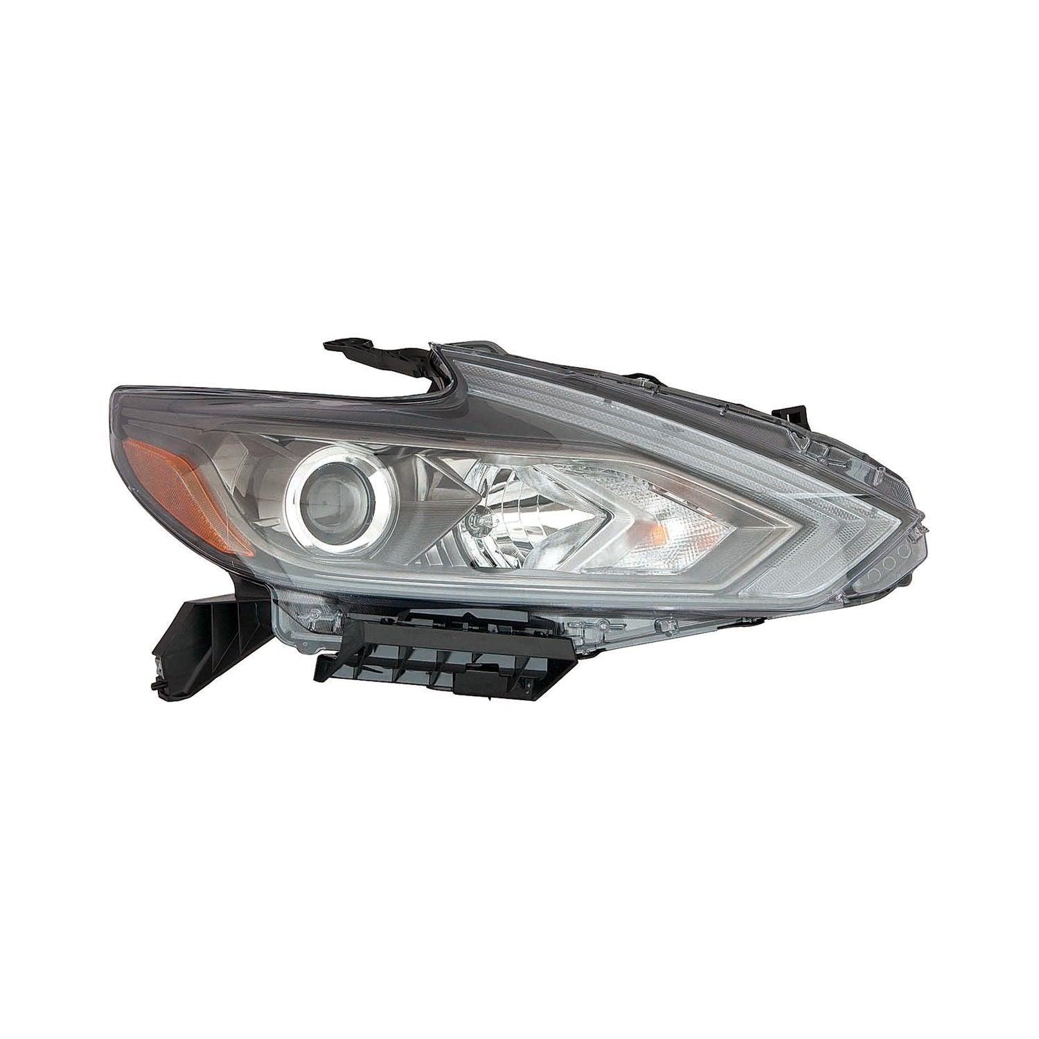 Phare avant côté passager pour Nissan Altima Berline 2016-2018, halogène, avec contour noir, sans feu de jour à LED, haute qualité, NI2503249