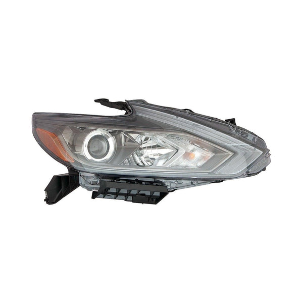 Head Lamp Passenger Side Nissan Altima 2016-2018 Halogen With Black Bezel Without Led Daytime Running Light Capa , Ni2503249C