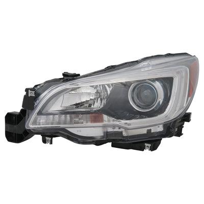 Head Lamp Driver Side Subaru Legacy 2015-2017 Halogen With Black Bezel/Chrome Trim 3.6L Capa , Su2502149C