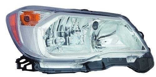 Head Lamp Passenger Side Subaru Forester 2014-2016 Halogen 2.5L Chrome Bezel Capa , Su2503145C